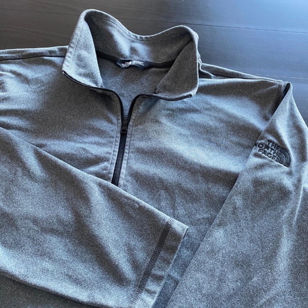 The North Face Shirt Mens Large Gray Heathered 1/4 Zip Pullover Gorp Outdoor